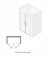 Mampara abatible 2 puertas croquis