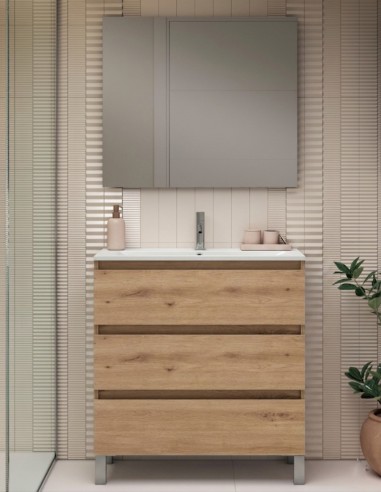 Conjunto fondo reducido modelo 3 cajones lavabo incluido Nido de Visobath