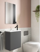 Conjunto baño fondo reducido ceniza