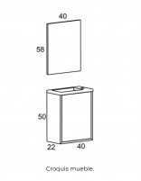 Conjunto baño fondo reducido croquis