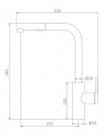 Grifo cocina OPORTO - blanco IMEX croquis