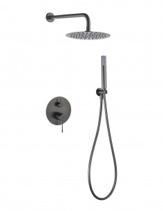 Conjunto ducha empotrado monomando - black gun metal BLESS de IMEX