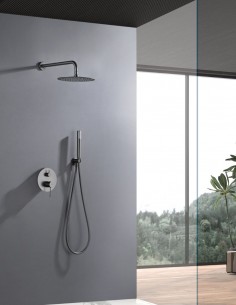 Conjunto ducha empotrado monomando - black gun metal BLESS de IMEX 2