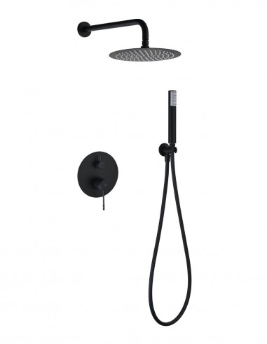Conjunto ducha empotrado monomando - negro BLESS de IMEX