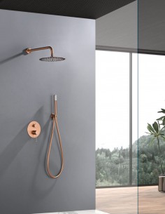 Conjunto ducha empotrado monomando - oro rosa cepillado BLESS de IMEX 2