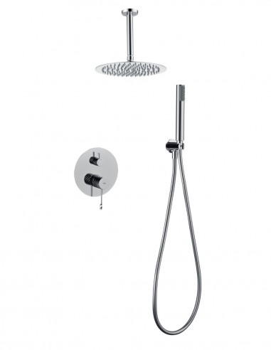 Conjunto ducha empotrado monomando - a techo cromo PALAU de IMEX