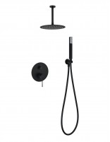 Conjunto ducha empotrado monomando - a techo negro PALAU de IMEX