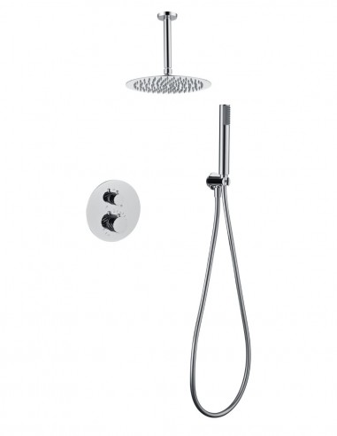 Conjunto ducha empotrado monomando termostático - a techo cromo PALAU de IMEX