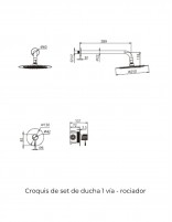 Set de ducha 1 vía - rociador cromo BLESS de IMEX