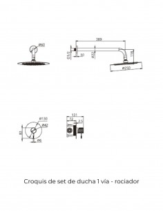 Set de ducha 1 vía - rociador negro BLESS de IMEX 2