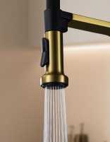 Grifo cocina serie VÉNETO - oro cepillado IMEX detalle