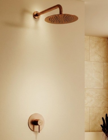 Set ducha 1 vía oro - cepillado rosa MONZA de IMEX