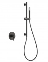 Set ducha 1 vía - black gun metal con mango MONZA de IMEX