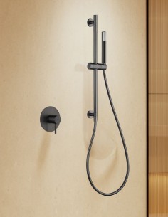 Set ducha 1 vía - negro mate con mango MONZA de IMEX ambiente 2