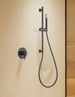 Set ducha 1 vía - black gun metal con mango MONZA de IMEX ambiente