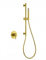 Set ducha 1 vía - oro cepillado con mango MONZA de IMEX