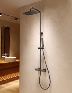 Conjunto barra ducha monomando - black gun metal TOSCANA de IMEX ambiente