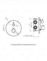 Ducha empotrada termostática titanio croquis