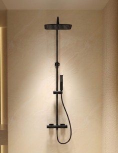 Conjunto barra ducha termostático - negro mate TOSCANA de IMEX ambiente