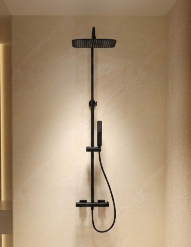 Conjunto barra ducha termostático - negro mate TOSCANA de IMEX ambiente