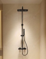 Conjunto barra ducha termostático - negro mate TOSCANA de IMEX ambiente
