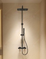 Conjunto barra ducha termostático - black gun metal TOSCANA de IMEX ambiente