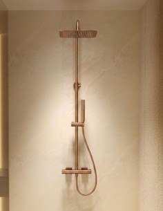 Conjunto barra ducha termostático - oro cepillado TOSCANA de IMEX ambiente 2