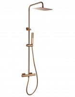 Conjunto barra ducha termostático - oro rosa cepillado TOSCANA de IMEX