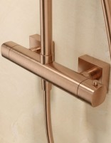 Conjunto barra ducha termostático - oro rosa cepillado TOSCANA de IMEX detalle