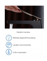 Grifo lavabo alto negro oro rosa datos