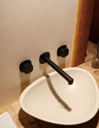 Grifo lavabo empotrado bimando - negro mate - TOSCANA de IMEX ambiente