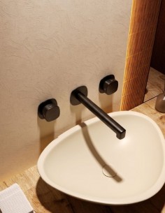 Grifo lavabo empotrado bimando - negro mate - TOSCANA de IMEX ambiente 2