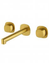 Grifo lavabo empotrado bimando - oro cepillado - TOSCANA de IMEX