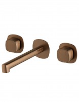 Grifo lavabo empotrado bimando - oro rosa cepillado - TOSCANA de IMEX