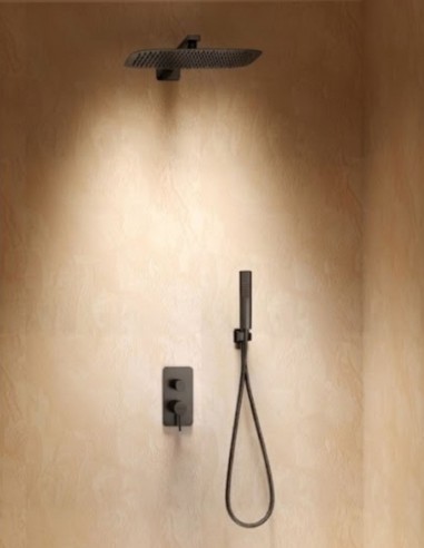 Conjunto de ducha monomando - black gun metal TOSCANA de IMEX ambiente