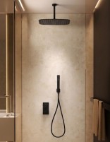 Conjunto ducha empotrado termostático - negro mate AREZZO de IMEX ambiente