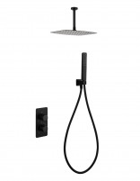 Conjunto ducha empotrado termostático - negro mate AREZZO de IMEX