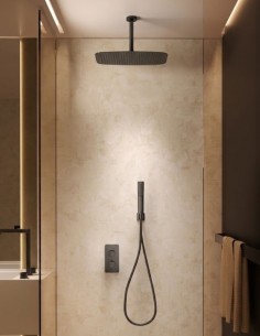 Conjunto ducha empotrado termostático - negro mate AREZZO de IMEX ambiente 2