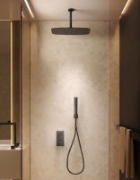 Conjunto ducha empotrado termostático - black gun metal AREZZO de IMEX ambiente