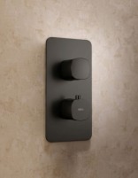Conjunto ducha empotrado termostático - black gun metal AREZZO de IMEX detalle
