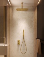 Conjunto ducha empotrado termostático - oro cepillado AREZZO de IMEX ambiente