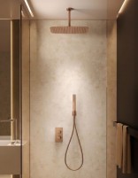 Conjunto ducha empotrado termostático - oro rosa cepillado AREZZO de IMEX ambiente