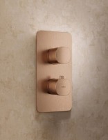 Conjunto ducha empotrado termostático - oro rosa cepillado AREZZO de IMEX detalle
