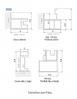 Mampara ducha Kassandra serie 300 - angular detalle perfilería
