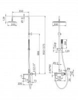Columna de bañera monomando - oro cepillado/oro rosa cepillado FIRENZE de IMEX croquis