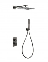 Conjunto ducha empotrado termostático - black gun metal FIRENZE de IMEX