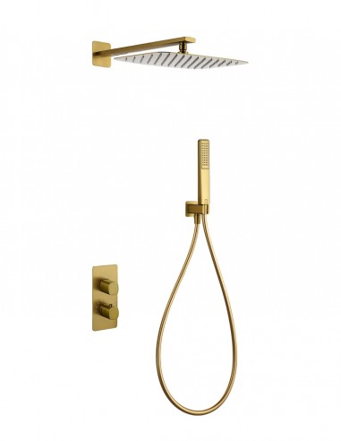 Conjunto ducha empotrado termostático - oro cepillado FIRENZE de IMEX