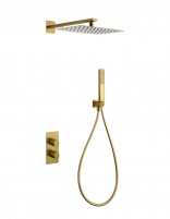 Conjunto ducha empotrado termostático - oro cepillado FIRENZE de IMEX