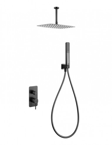 Conjunto ducha empotrado monomando - black gun metal SASSARI de IMEX