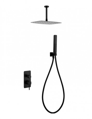 Conjunto ducha empotrado monomando - negro mate SASSARI de IMEX
